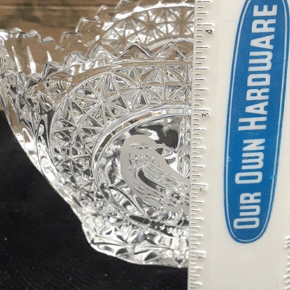 MCM crystal candy bowl with etched bird  and small trinket dish with etched bird - Picture 6 of 11